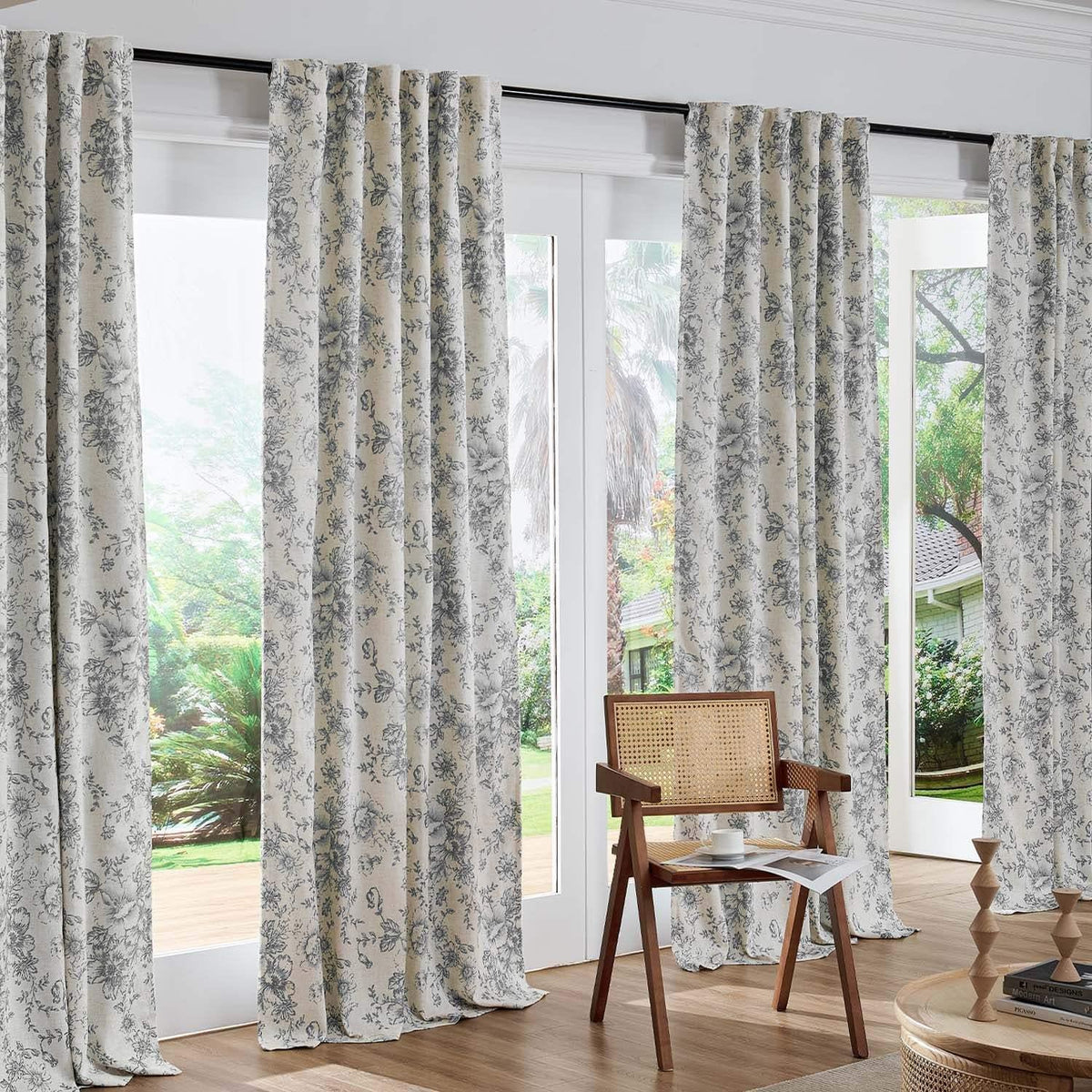 Window Curtain, Floral Butterfly Linen Blend Lined Curtains (2 for Windows, Room Styling and Everyday Privacy, 3 Sizes and 5 Colors image 10
