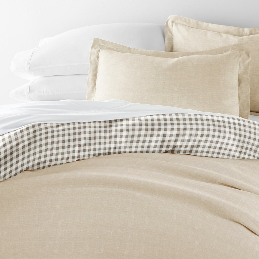Duvet Cover Set, Gingham Check Pattern 3 Piece Reversible for Guest Rooms and Everyday Bedroom Styling image 10
