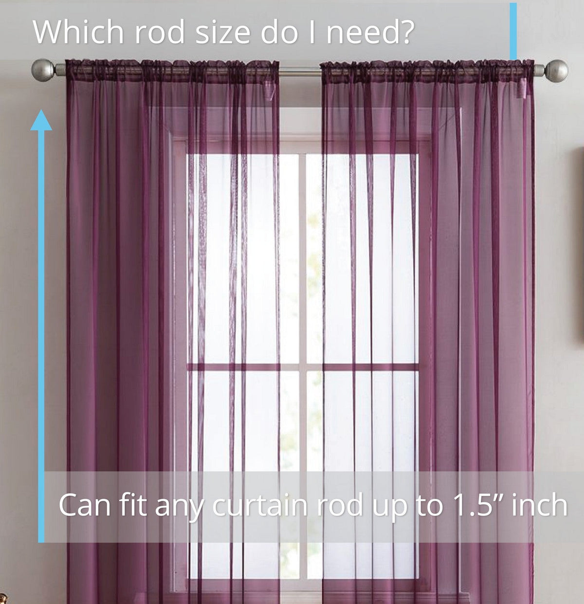 Window Curtain, Lucento Sheer Voile Rod Pocket Panels for Windows, Room Styling and Everyday Privacy, 11 Sizes and 16 Colors image 10