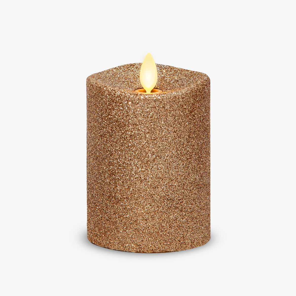 Flameless Candle, Gold Glitter Pillar for Bedrooms, Living Rooms and Everyday Candlelight Ambience, 2 Size Options image 10