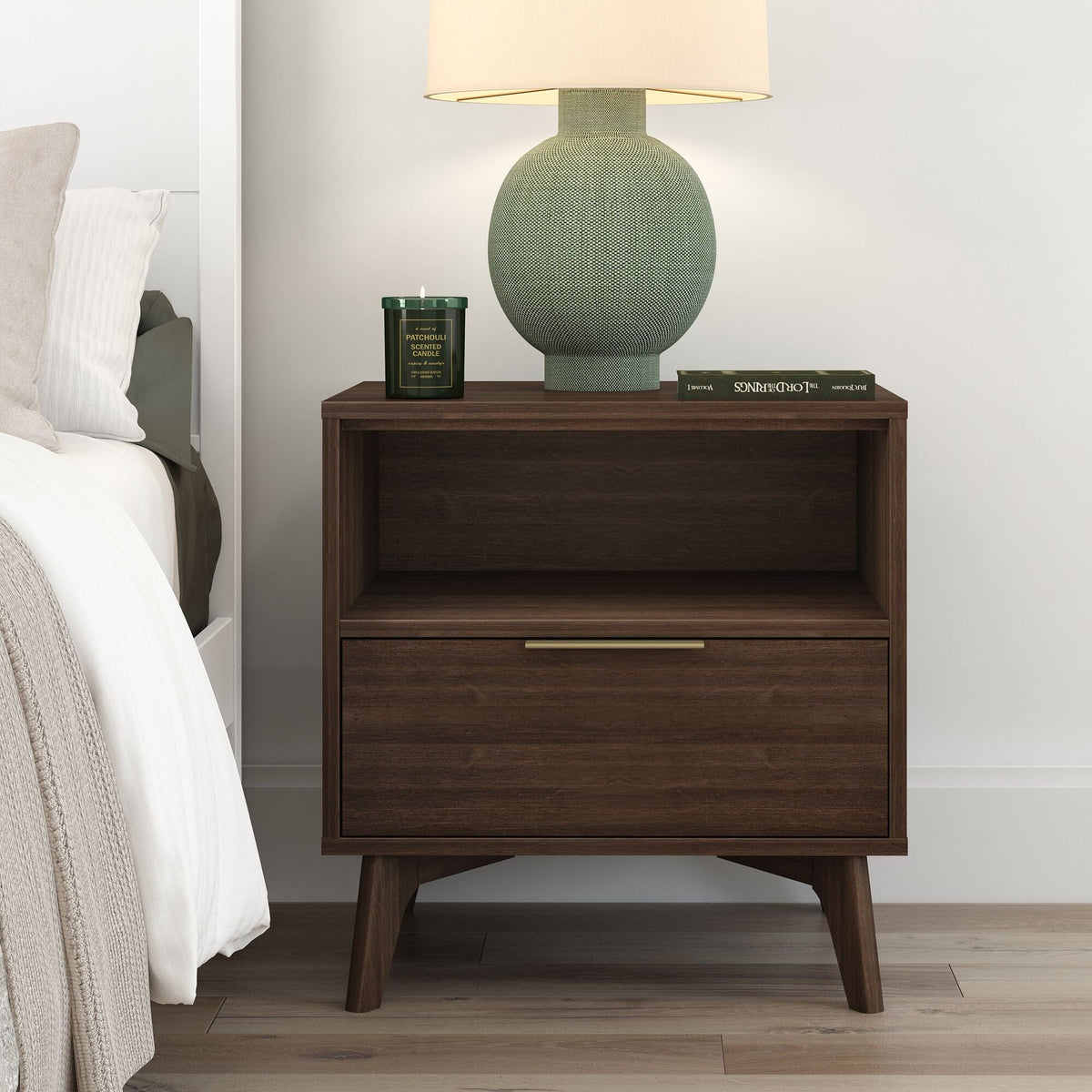 Nightstand, Haven with Shelf for Bedrooms, Bedside Essentials and Everyday Storage, 4 Color Options image 10