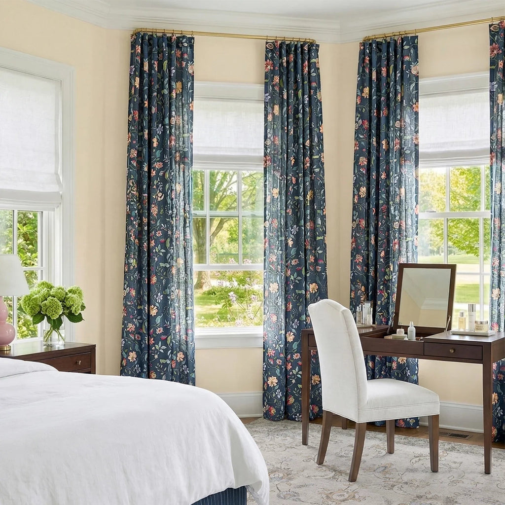 Window Curtain, Hattie Floral Linen Blend Curtains (2 Panels), Breathable Construction for Bedrooms, Living Rooms and Home Privacy image 10
