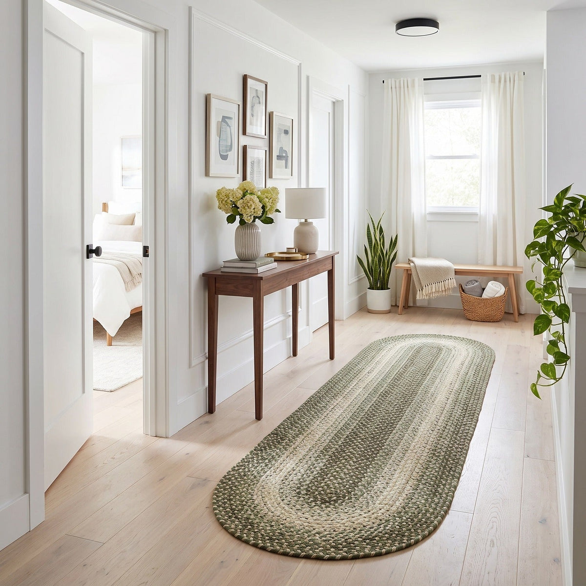 Area Rug, Ridgewood Forest Green Braided Reversible, Machine-Washable Care for Hallways, Dining Spaces and Home Decor, 14 Size Options image 10