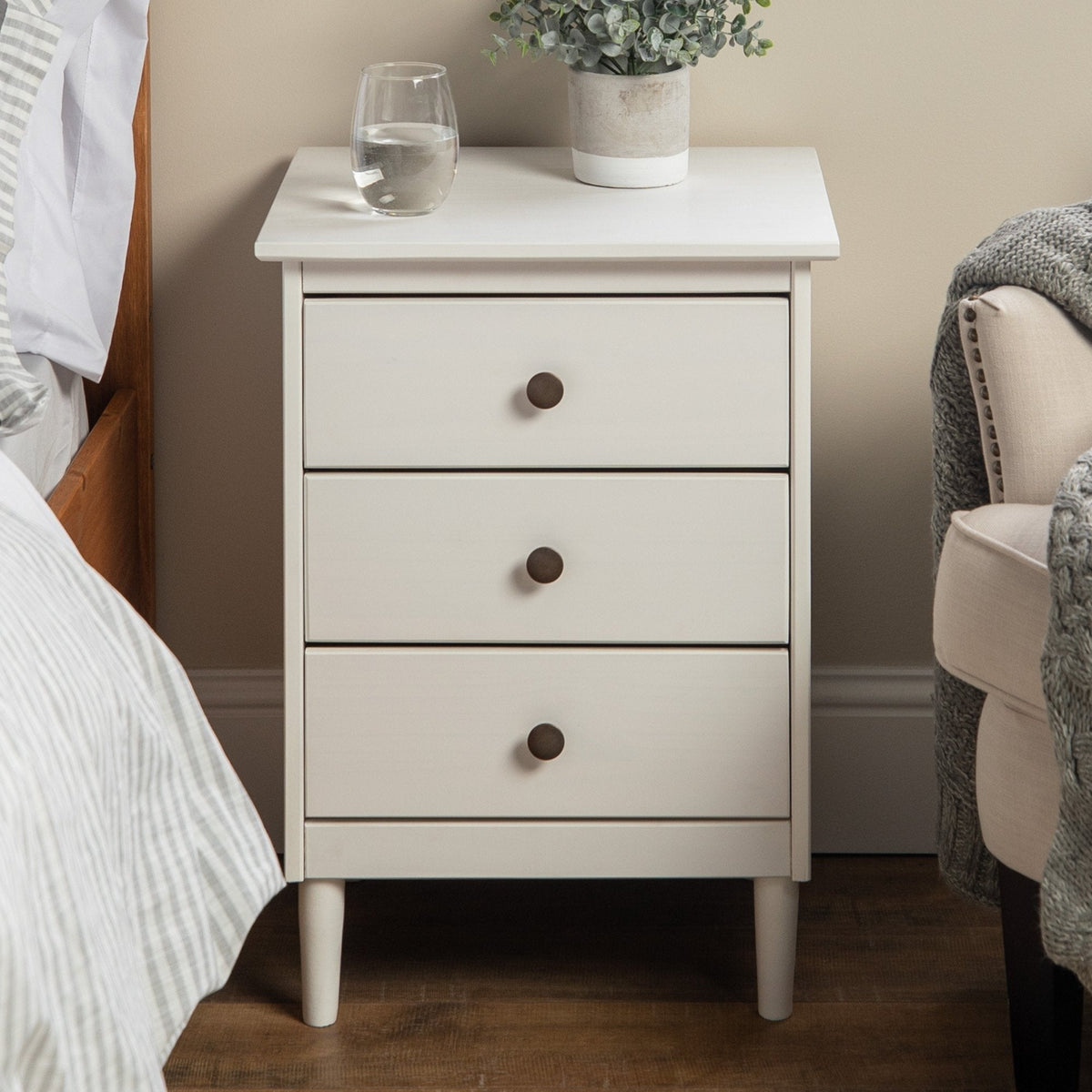 Nightstand, Spencer Solid Transitional Wood for Bedrooms, Bedside Essentials and Everyday Storage, 2 Size Options image 10