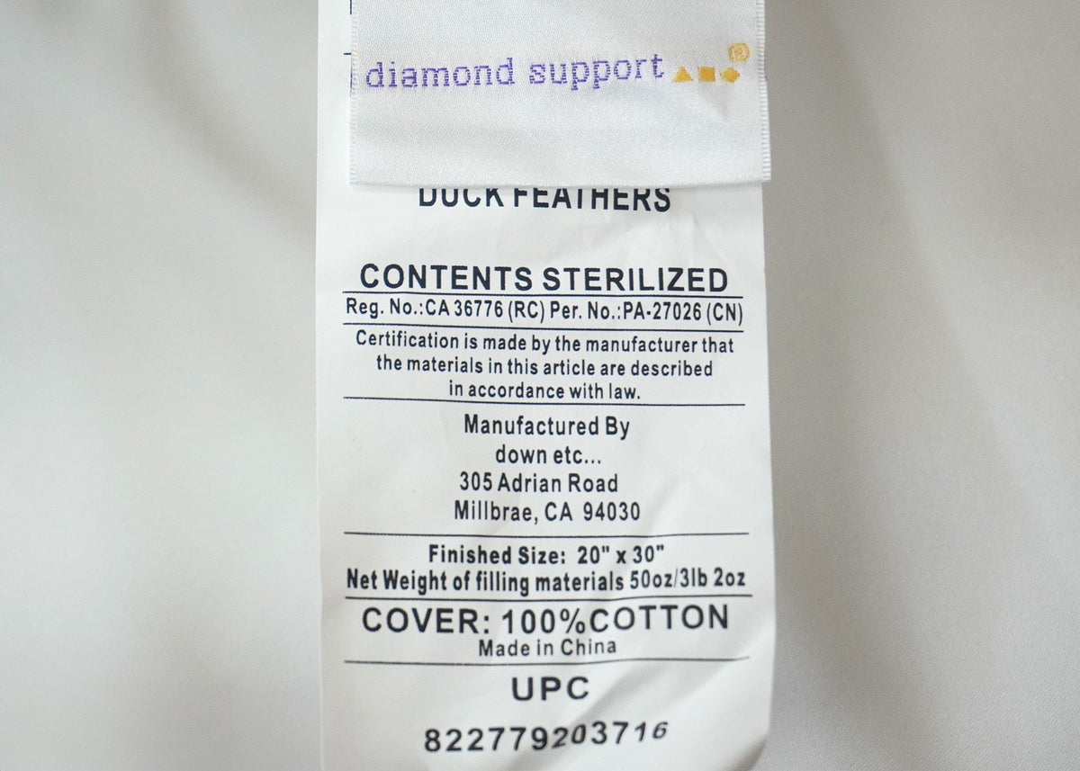 Bed Pillow, Etc. Diamond Support Feather & Medium Firm, Hypoallergenic Comfort for Sleeping, Reading and Bedroom Comfort, 4 Size Options image 10