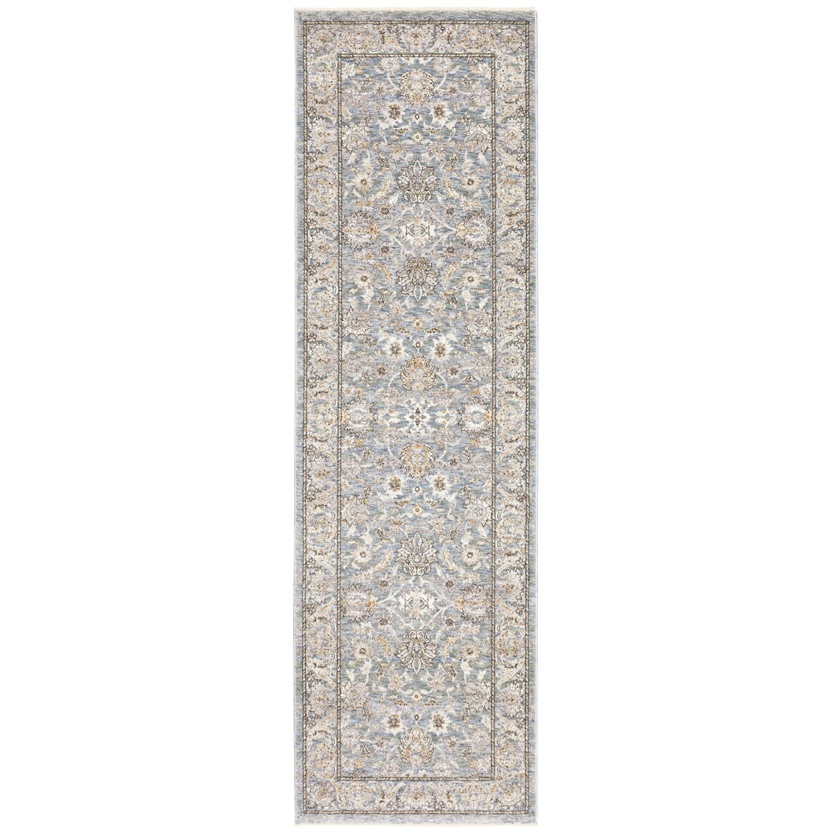 Area Rug, Maharaja 070E1 Blue Ivory for Living Rooms, Bedrooms and Entryways, 10 Size Options image 10