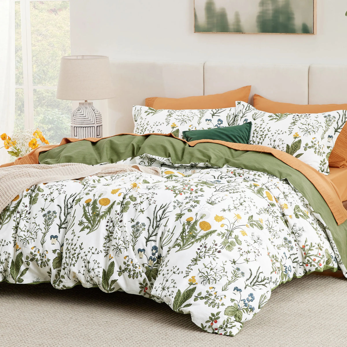 Duvet Cover Set, 100% Cotton Patterned, Breathable Construction for Bedroom Bedding Refresh and Everyday Comfort, 4 Sizes and 9 Colors image 10