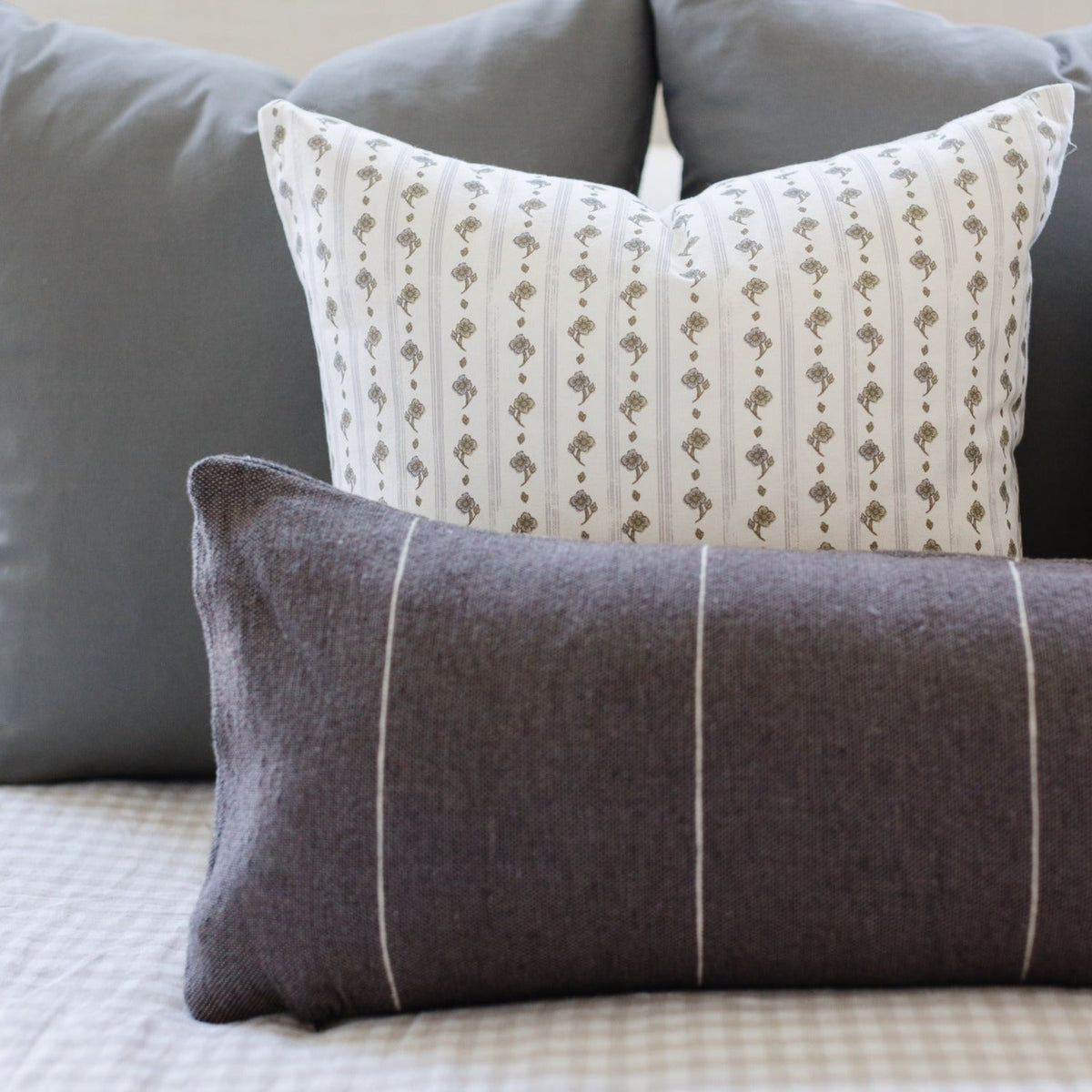 Decorative Pillow Cover, Floral Stripe 18", Machine-Washable Care for Bedroom Styling and Living Room Decor image 10