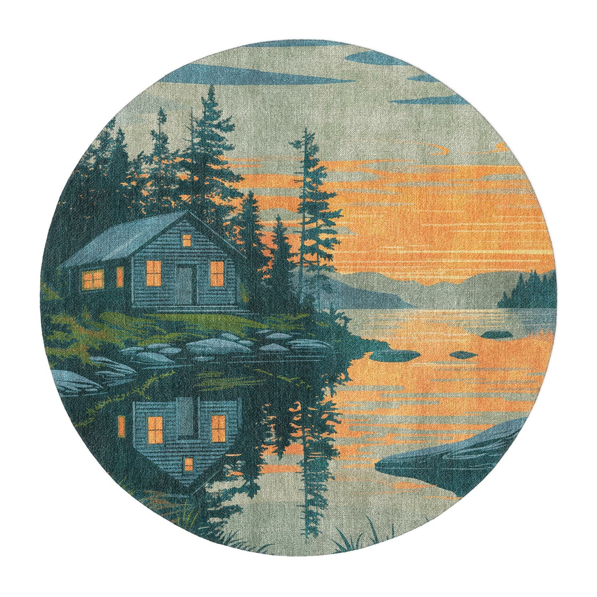 Area Rug, Adirondack Laskeside Cabin for Living Rooms, Bedrooms and Entryways, 10 Size Options image 10