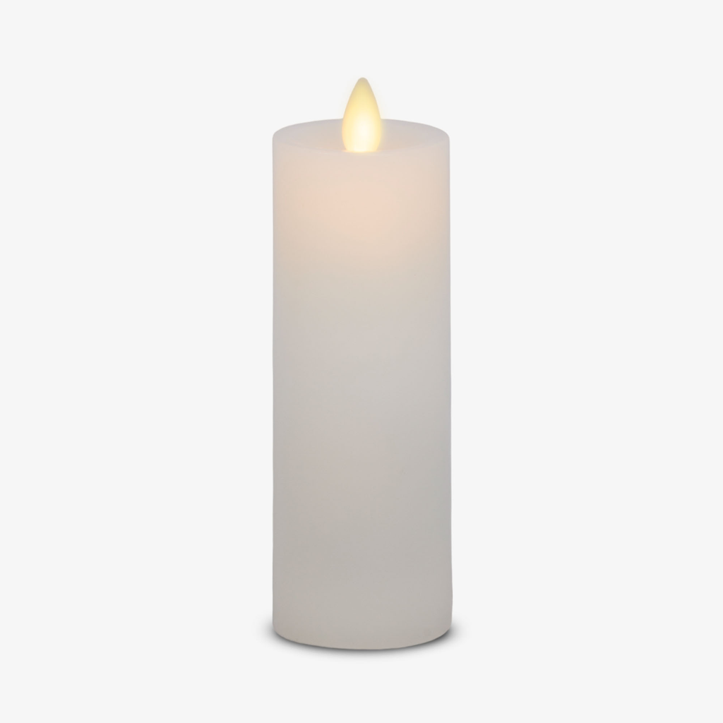 Flameless Candle, White Slim Pillar Recessed Top for Mantels, Entryways and Holiday Displays, 3 Size Options image 10