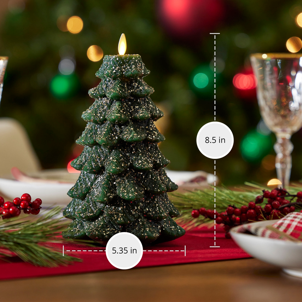 Home Fragrance, Green Glitter Tree Flameless Candle for Entryways, Bedrooms and Everyday Home Ambience, 2 Size Options image 10