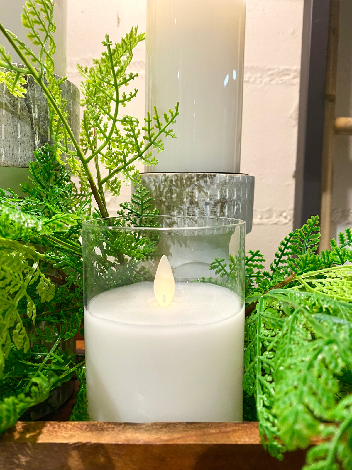 Flameless Candle, Cream Moving LED Glass Set for Mantels, Entryways and Holiday Displays, Designed for Everyday Home Use image 10