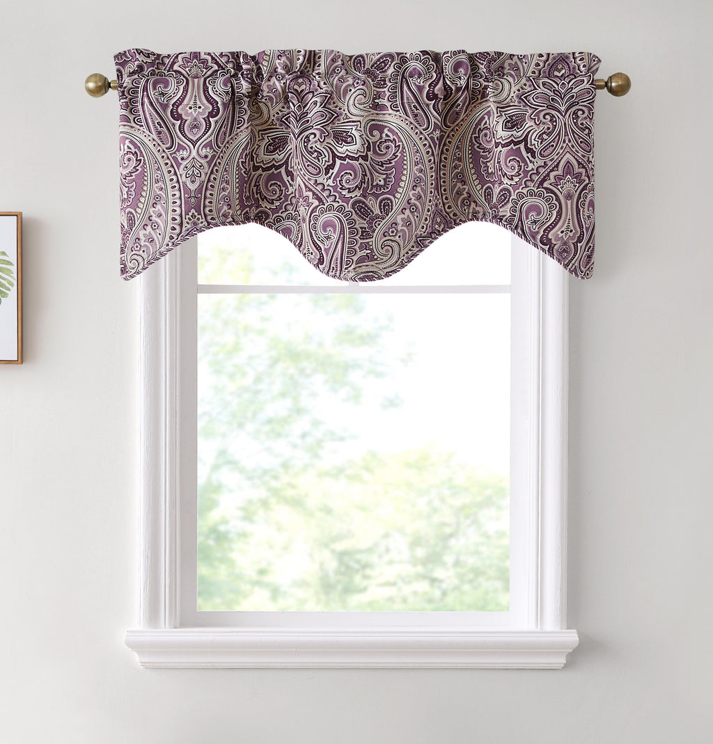 Window Curtain, Paris Paisley Floral Scalloped Valance 50 W x for Bedrooms, Living Rooms and Home Privacy, 7 Color Options image 10