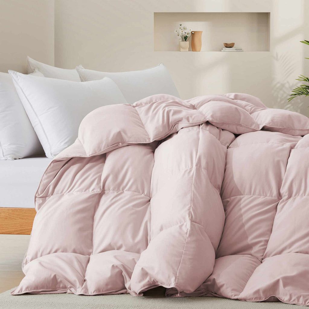 Down & Feather Comforter, Goose, Lightweight Design, Machine-Washable Care for Everyday Bedding and Comfortable Sleep, 4 Sizes and 8 Colors image 10