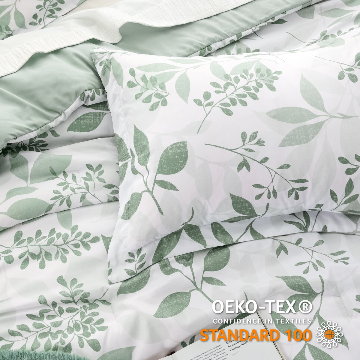 Bed Comforter, Retro Botanical Set for Everyday Bedding and Comfortable Sleep, 4 Sizes and 9 Colors image 10