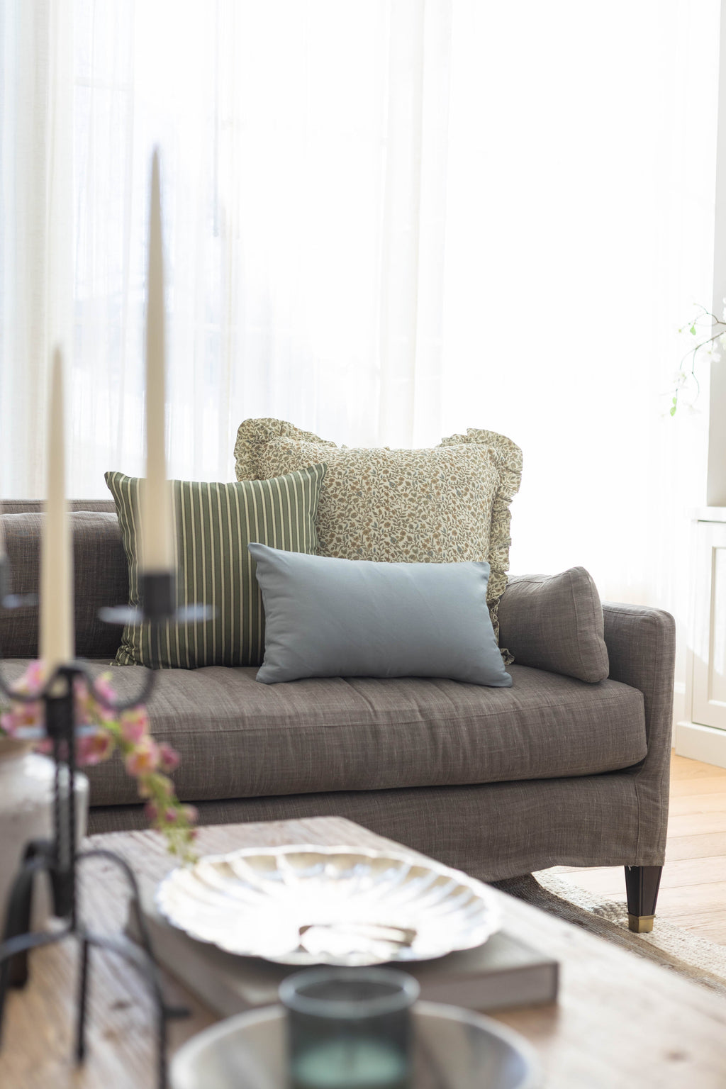Decorative Pillow Cover, Meadow Ruffle 18" 22" 26" 12x20", Machine-Washable Care for Sofas, Beds and Living Room Accents, 5 Size Options image 10