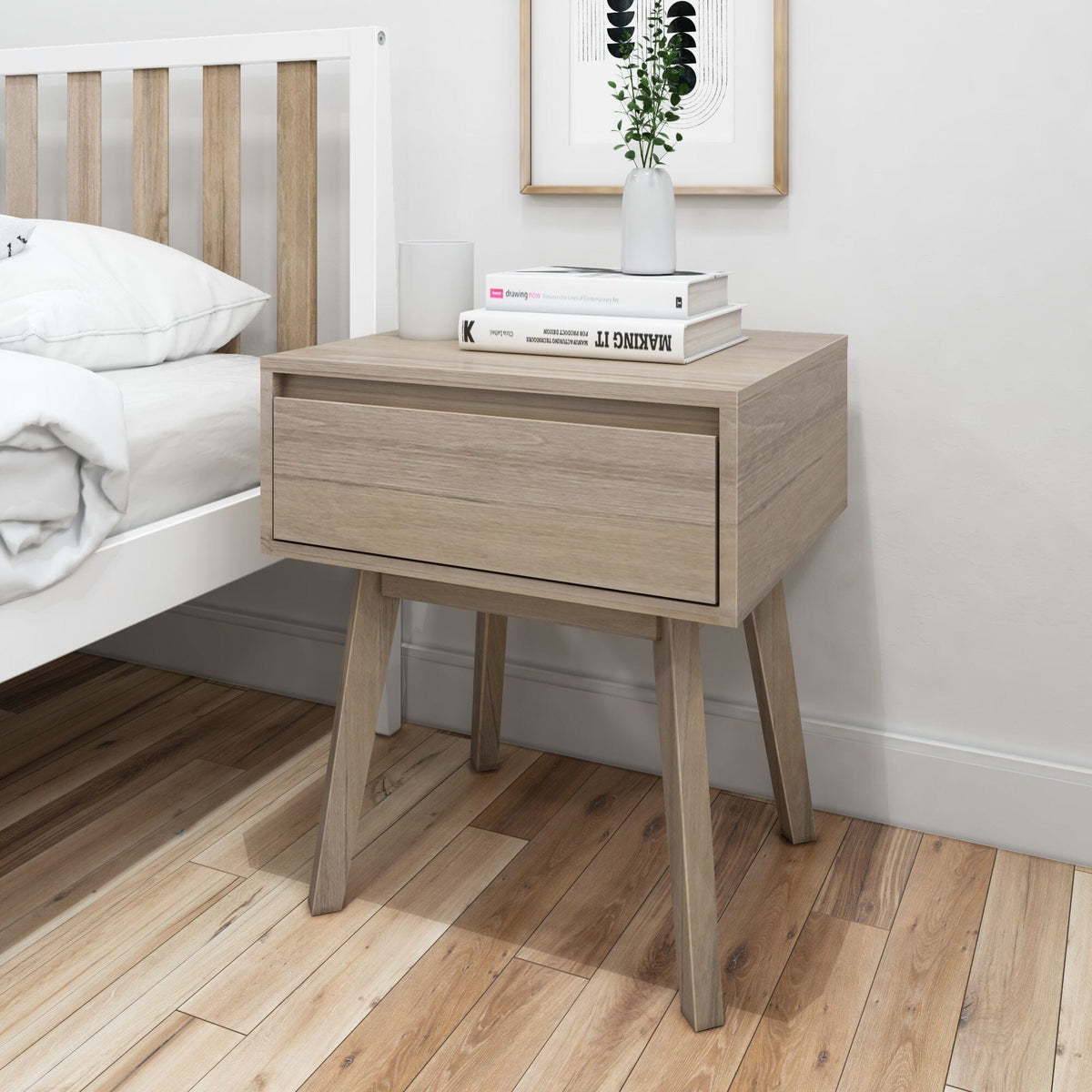 Nightstand, Modern, Solid Wood Construction for Bedside Storage, Bedroom Organization and Guest Rooms, 6 Color Options image 10