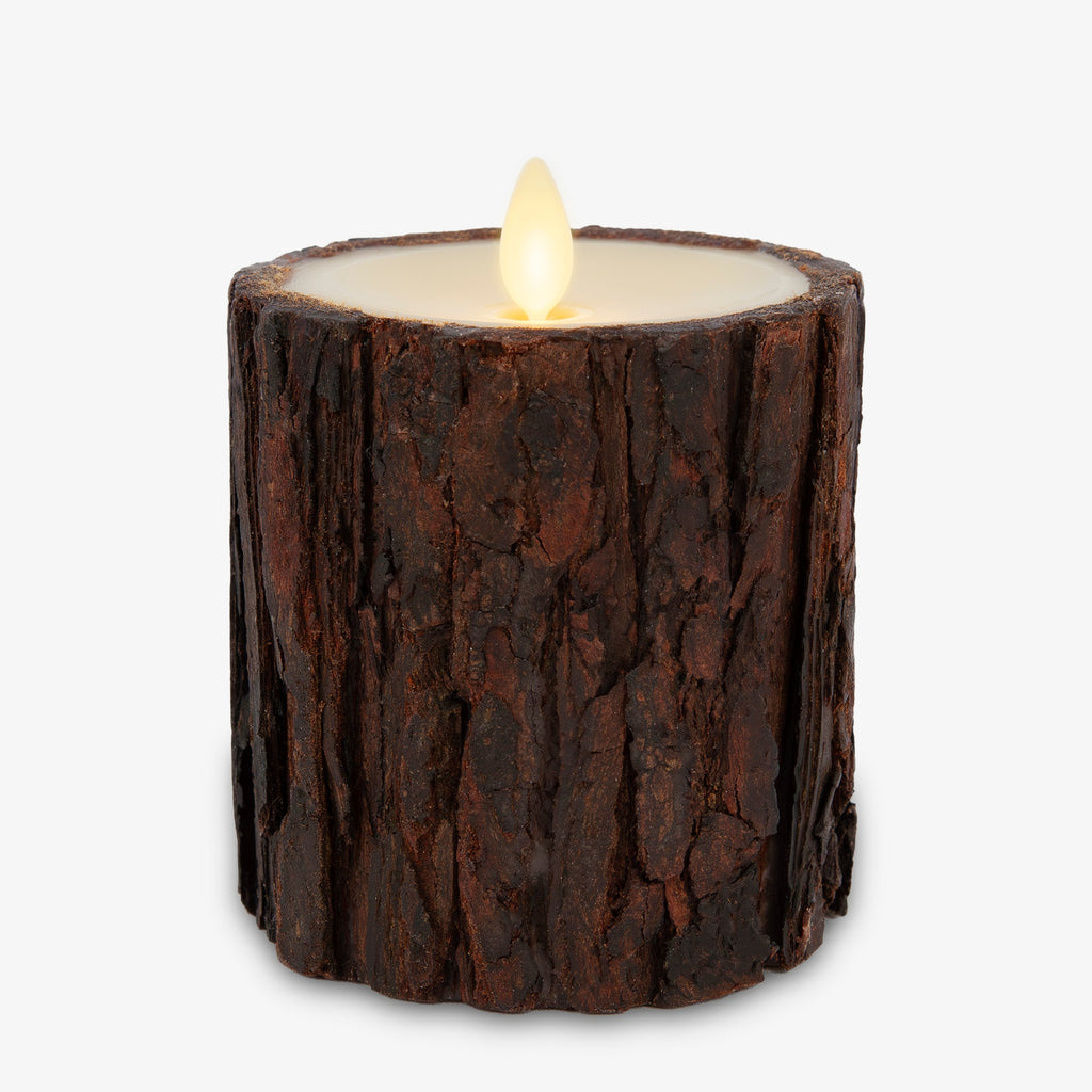 Flameless Candle, Real Bark Wood Pillar for Mantels, Entryways and Holiday Displays, 2 Size Options image 11
