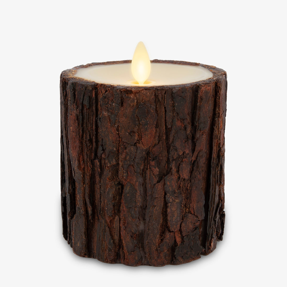 Flameless Candle, Real Bark Wood Pillar for Mantels, Entryways and Holiday Displays, 2 Size Options image 11