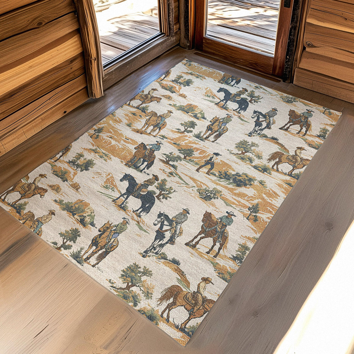 Area Rug, Desert Cowboys Doormat for Living Rooms, Bedrooms and Entryways, 10 Size Options image 11