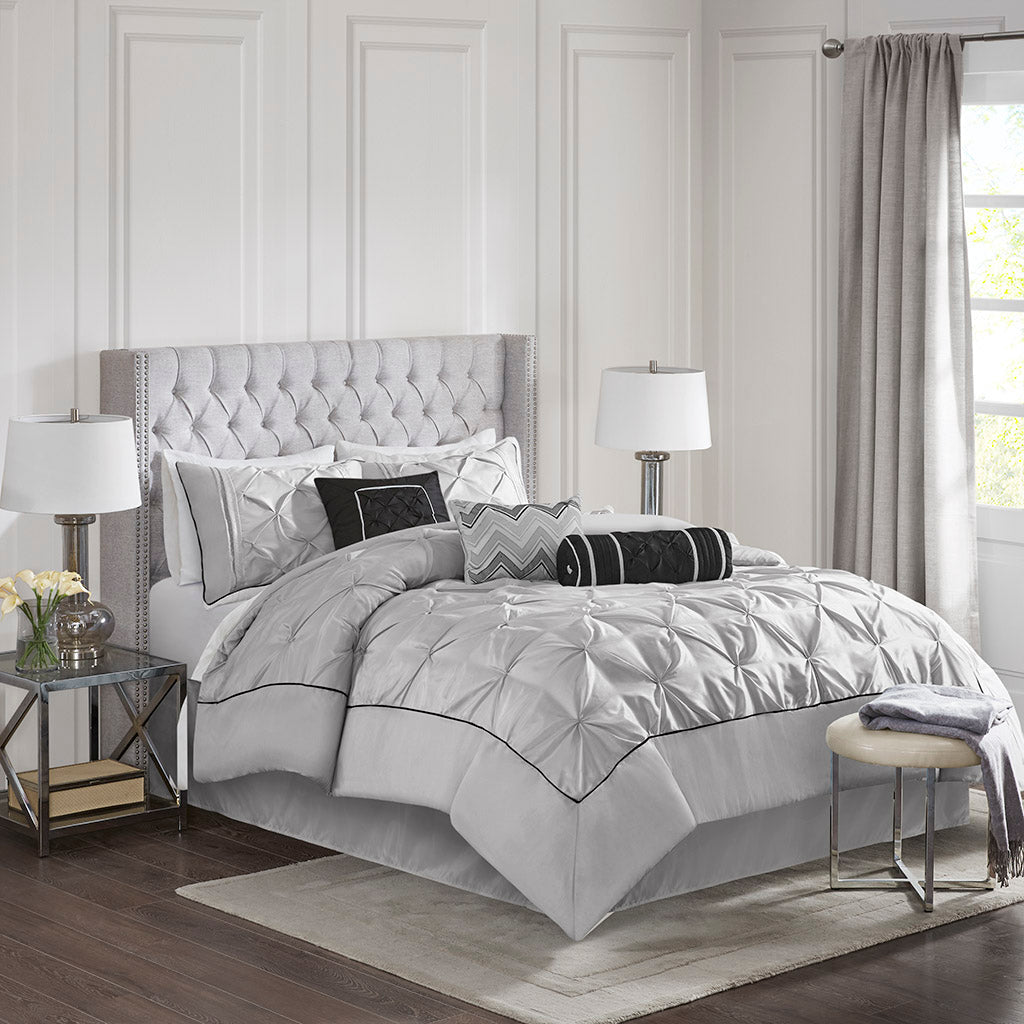 Bed Comforter, Laurel 7 Piece Tufted Set, Machine-Washable Care, Hypoallergenic Comfort for Year-Round Bedroom Comfort and Restful Sleep image 11