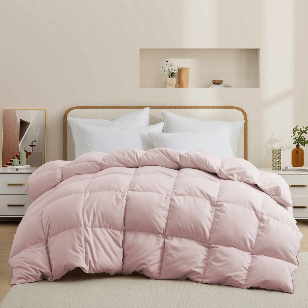 Down & Feather Comforter, Goose, Lightweight Design, Machine-Washable Care for Everyday Bedding and Comfortable Sleep, 4 Sizes and 8 Colors image 11