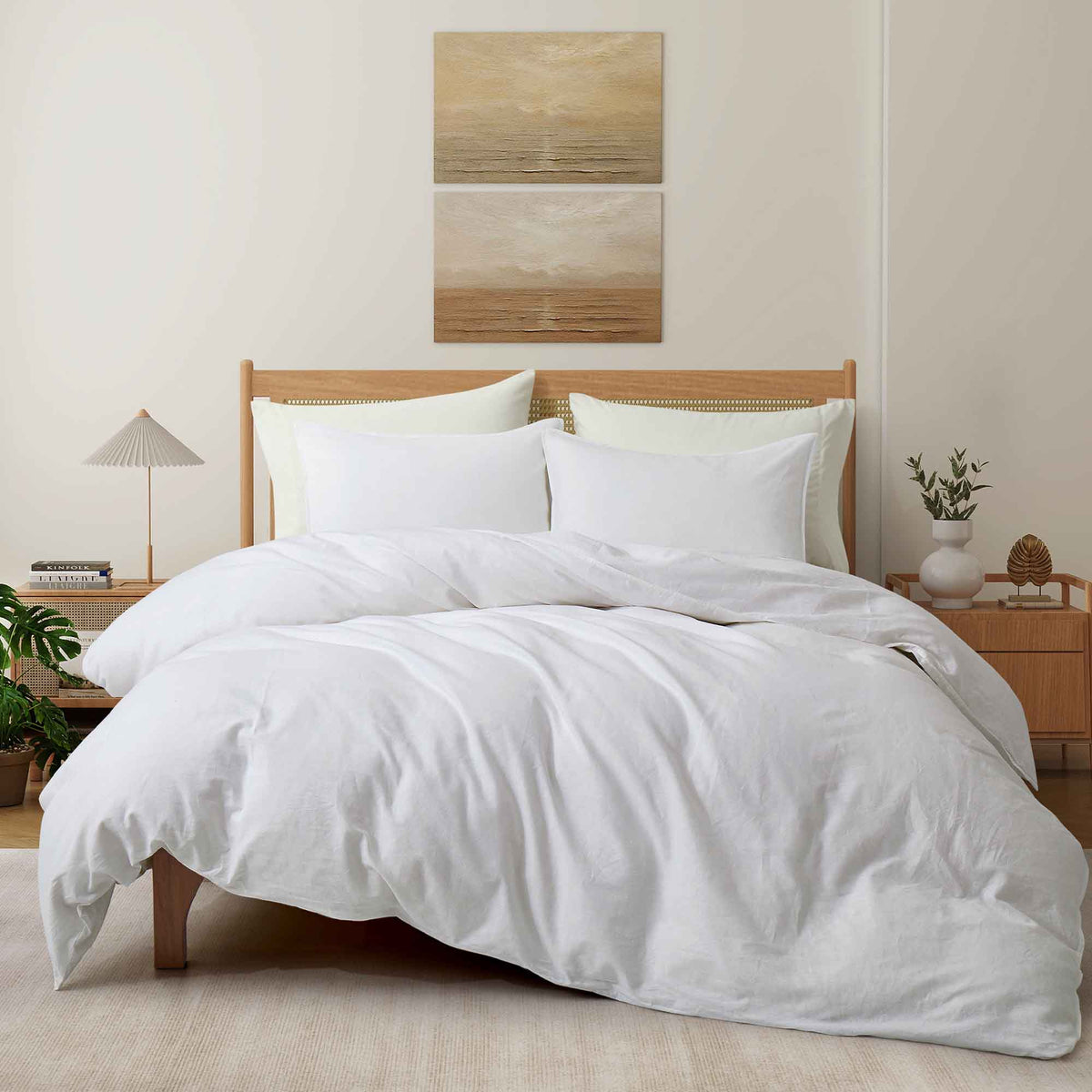 Duvet Cover Set, Linen Cotton Blend, Breathable Construction, Machine-Washable Care for Bedroom Bedding Refresh and Everyday Comfort image 11