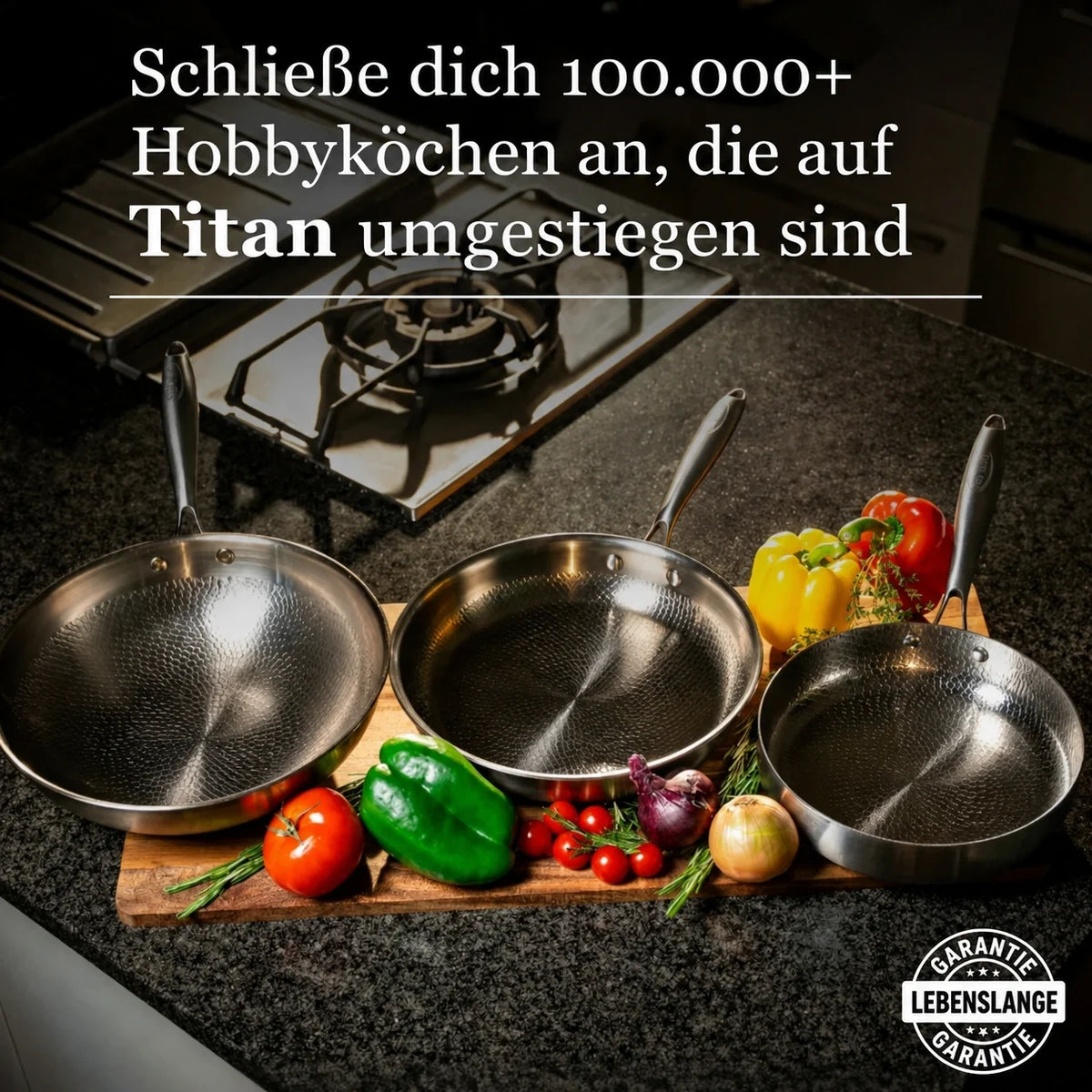 Kitchen Cookware, Titanium Hammered Pan Pro Standard for Everyday Meals and Home Cooking, Designed for Stovetop Cooking and Daily Meal Prep image 11