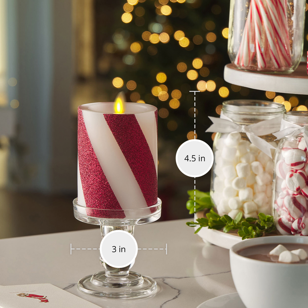 Home Fragrance, Red Candy Cane Wide Glitter Stripe White for Entryways, Bedrooms and Everyday Home Ambience, 3 Size Options image 11