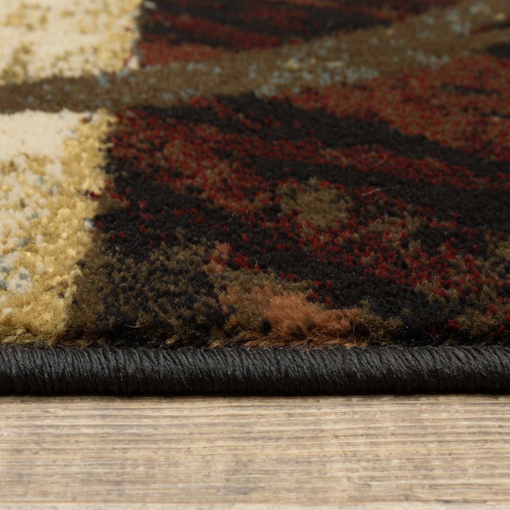 Area Rug, Hudson 2544B Brown Black for Living Rooms, Bedrooms and Entryways, 9 Size Options image 11