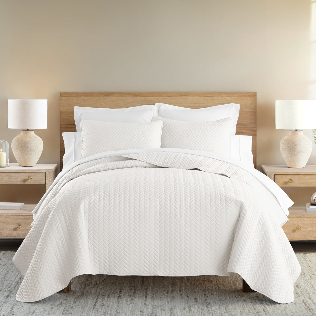 Quilted Coverlet Set, 3 Piece Herringbone for Guest Bedrooms, Layered Beds and Everyday Bedding, 3 Sizes and 6 Colors image 11