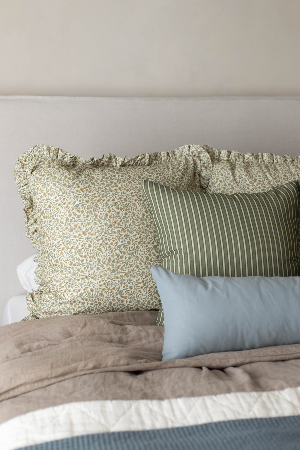 Decorative Pillow Cover Set, Dusty Blue Basics 18" 22" 26" 12x20" 12x40", Machine-Washable Care for Sofas, Beds and Living Room Accents image 11