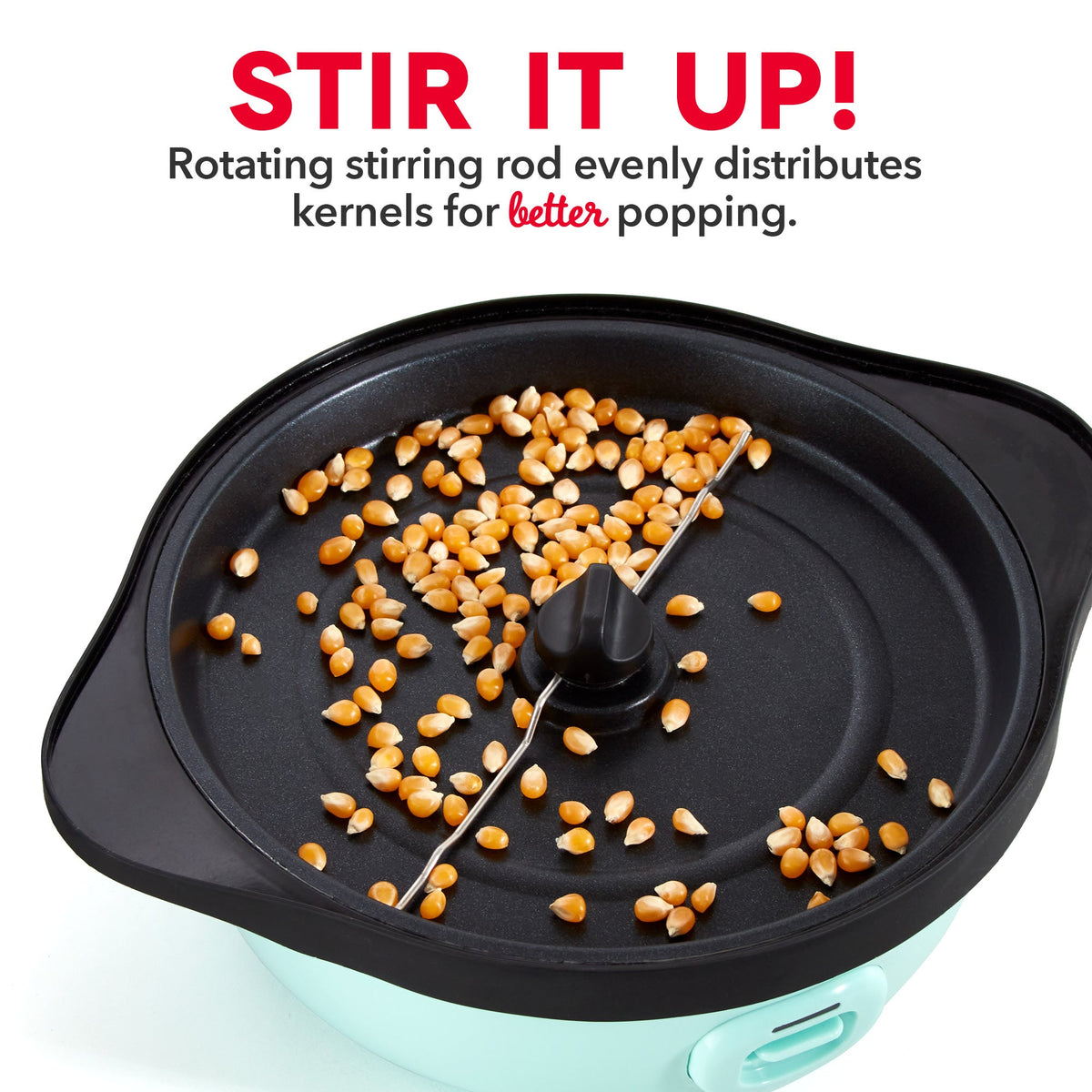 Stovetop Popcorn Popper, SmartStore Stirring Maker, 3Qt for Homemade Popcorn, Movie Nights and Everyday Snacking, 2 Color Options image 11