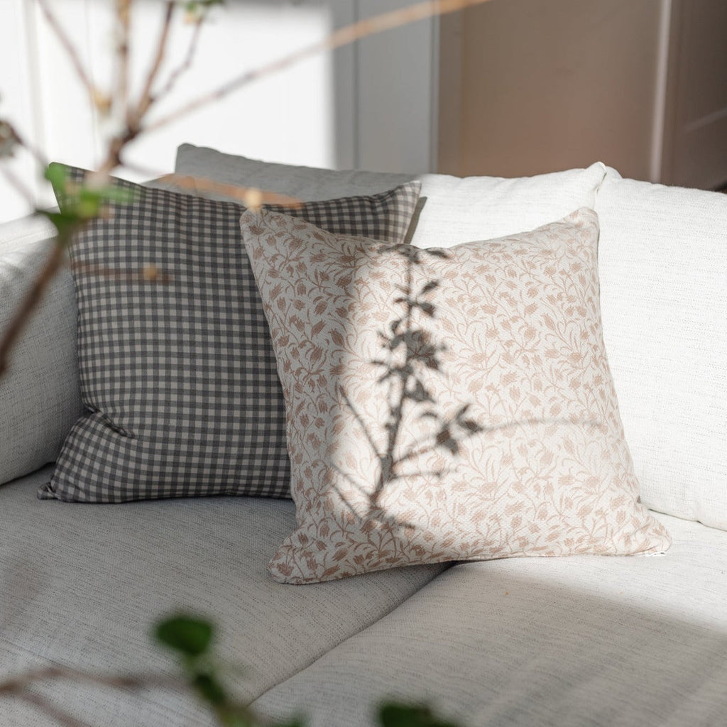 Decorative Pillow Cover Set, Brown Gingham 18" 22" 26", Machine-Washable Care for Sofas, Beds and Living Room Accents, 4 Size Options image 11