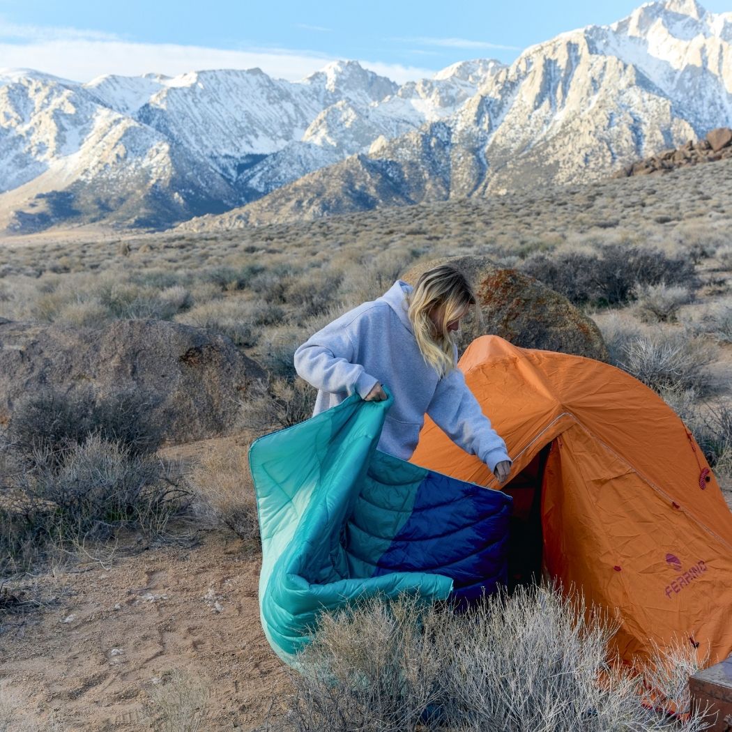 Puffy Blanket, Original Seascape Ridge Mountains, Weather-Resistant Shell for Outdoor Seating, Travel and Camping Comfort, 4 Size Options image 11