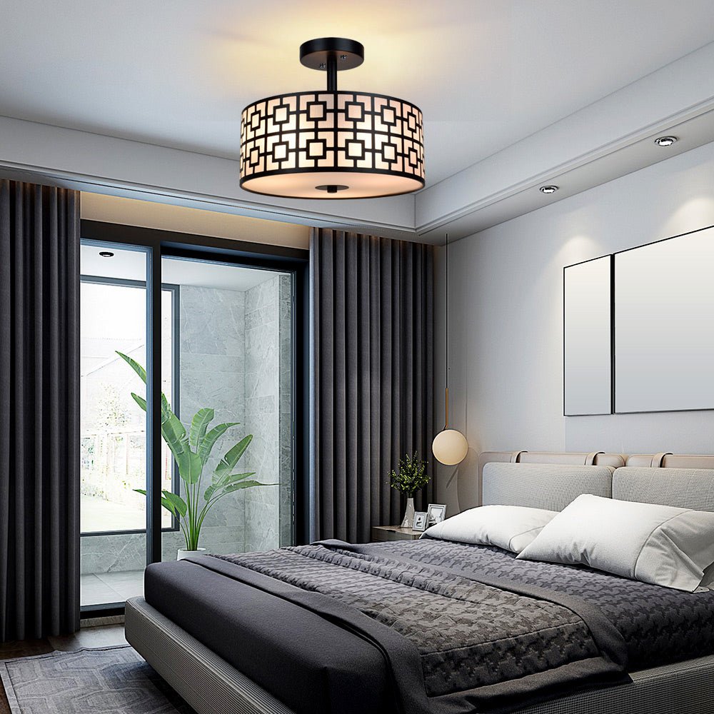 Home Lighting, 12.6In Modern Semi Flush Ceiling Light for Desks, Side Tables and Warm Room Lighting, 2 Color Options image 11