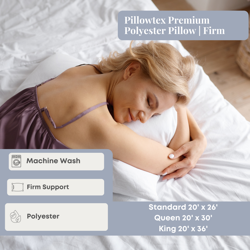 Bed Pillow, Premium Polyester Firm, Machine-Washable Care, Hypoallergenic Comfort for Sleeping, Reading and Bedroom Comfort, 3 Size Options image 11