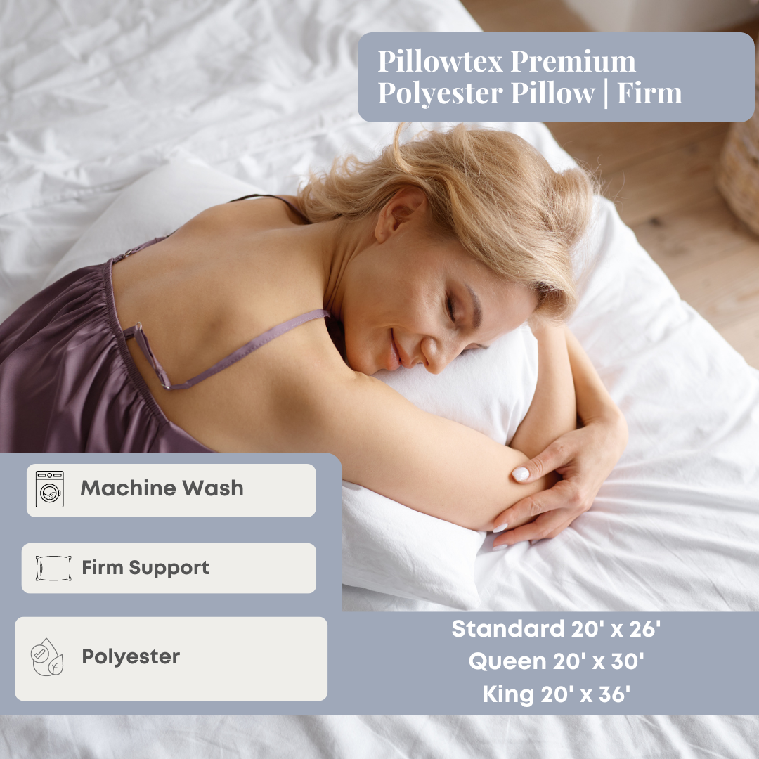 Bed Pillow, Premium Polyester Firm, Machine-Washable Care, Hypoallergenic Comfort for Sleeping, Reading and Bedroom Comfort, 3 Size Options image 11
