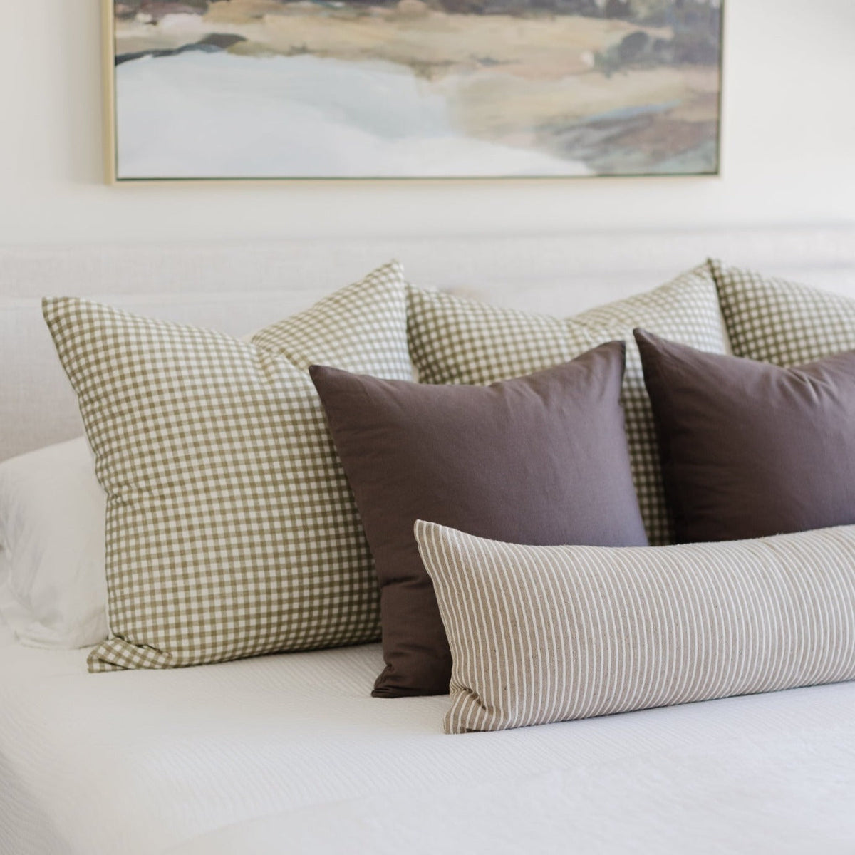 Decorative Pillow Cover Set, Mocha Basics 18" 22" 26" 12x20", Machine-Washable Care for Bedroom Styling and Living Room Decor image 11