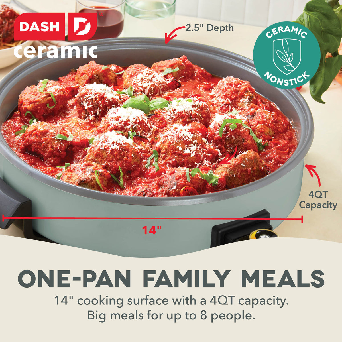 Stainless Steel Fry Pan, Ceramic Nonstick Family Size Skillet for Stovetop Cooking, Family Meals and Daily Kitchen Use, 7 Color Options image 11