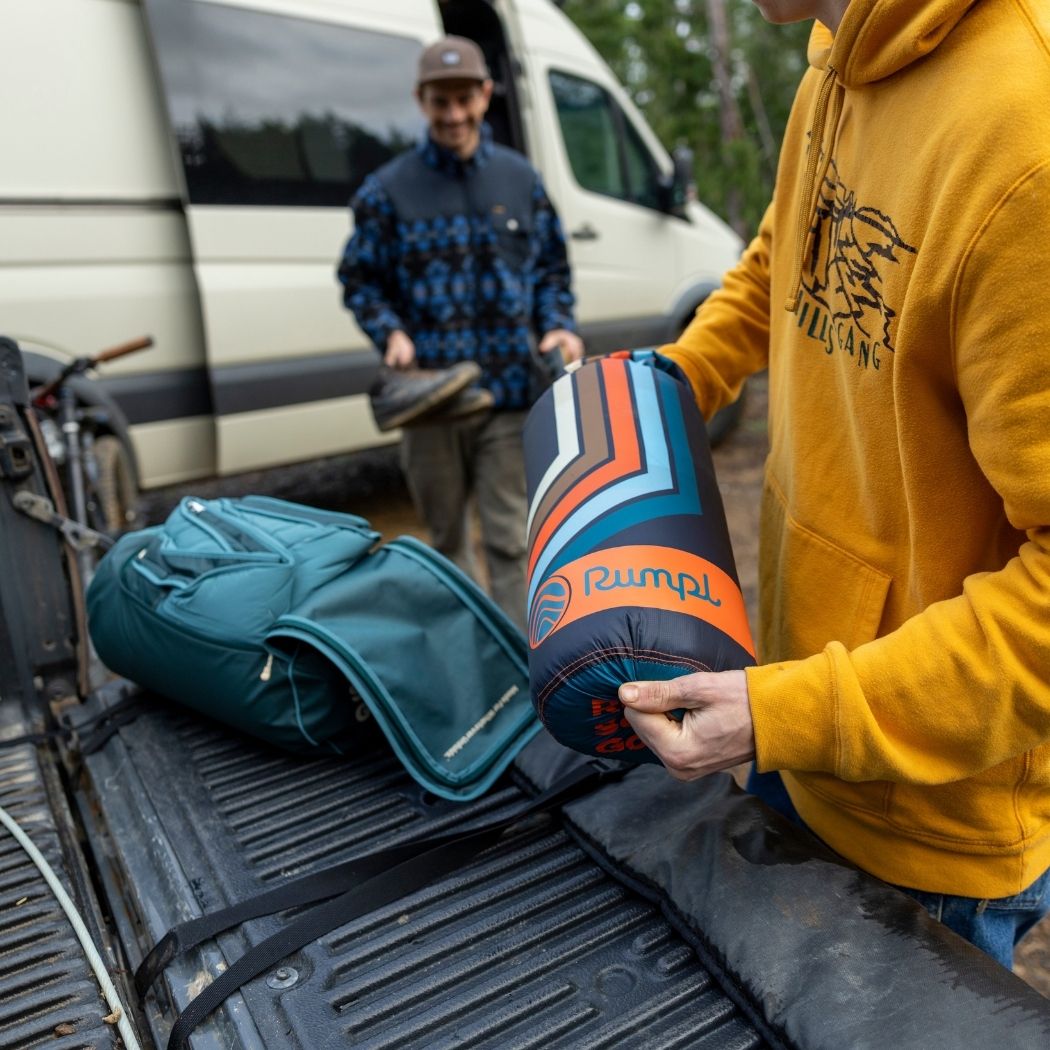 Puffy Blanket, Original Midnight Retro Stripes, Weather-Resistant Shell for Camping, Cabins and Outdoor Relaxation image 11