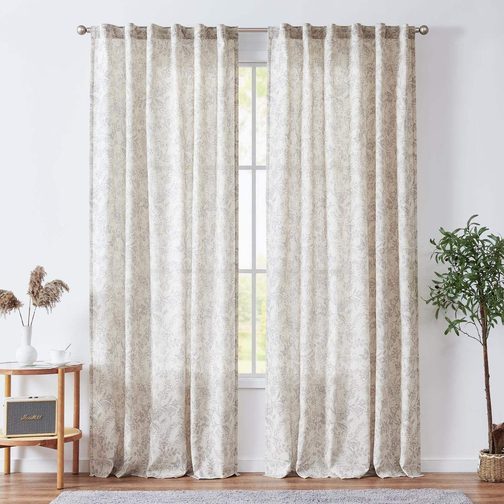 Window Curtain, Ethereal Botanical Linen Curtains (2 Panels), Lightweight Design for Windows, Room Styling and Everyday Privacy image 11