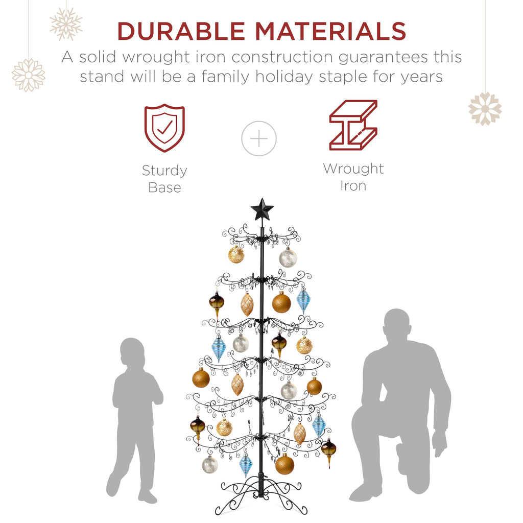 Seasonal Home Decor, Wrought Iron Christmas Tree Ornament Display w for Mantels, Tables and Seasonal Decorating, 2 Color Options image 11