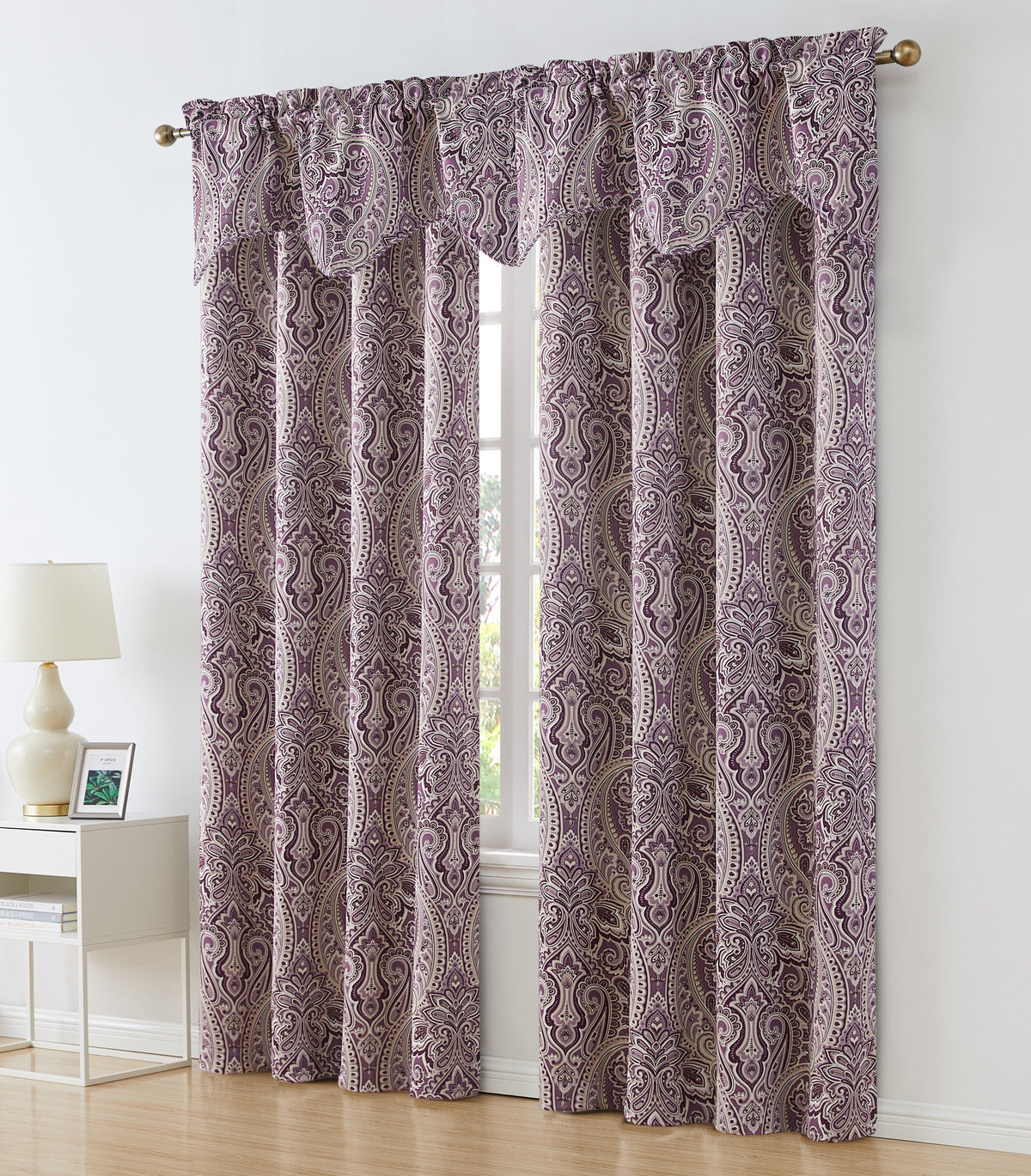Window Curtain, Paris Paisley Floral Scalloped Valance 50 W x for Bedrooms, Living Rooms and Home Privacy, 7 Color Options image 11