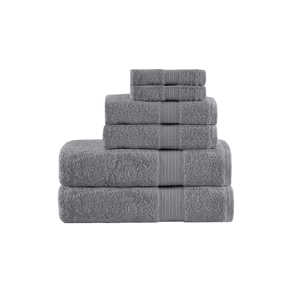 Bath Linen, Organic 6 Piece Cotton Towel Set, Machine-Washable Care for Daily Bathroom Routines and Guest Baths, 8 Color Options image 11