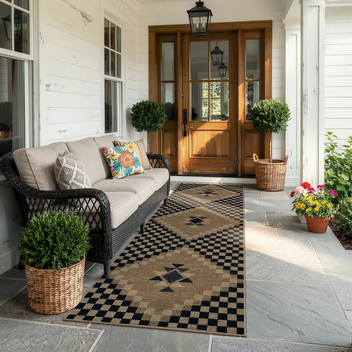 Area Rug, Lunette Washable Tribal Soft Easy Jute Black, Stain-Resistant Finish for Living Rooms, Bedrooms and Entryways, 3 Size Options image 11