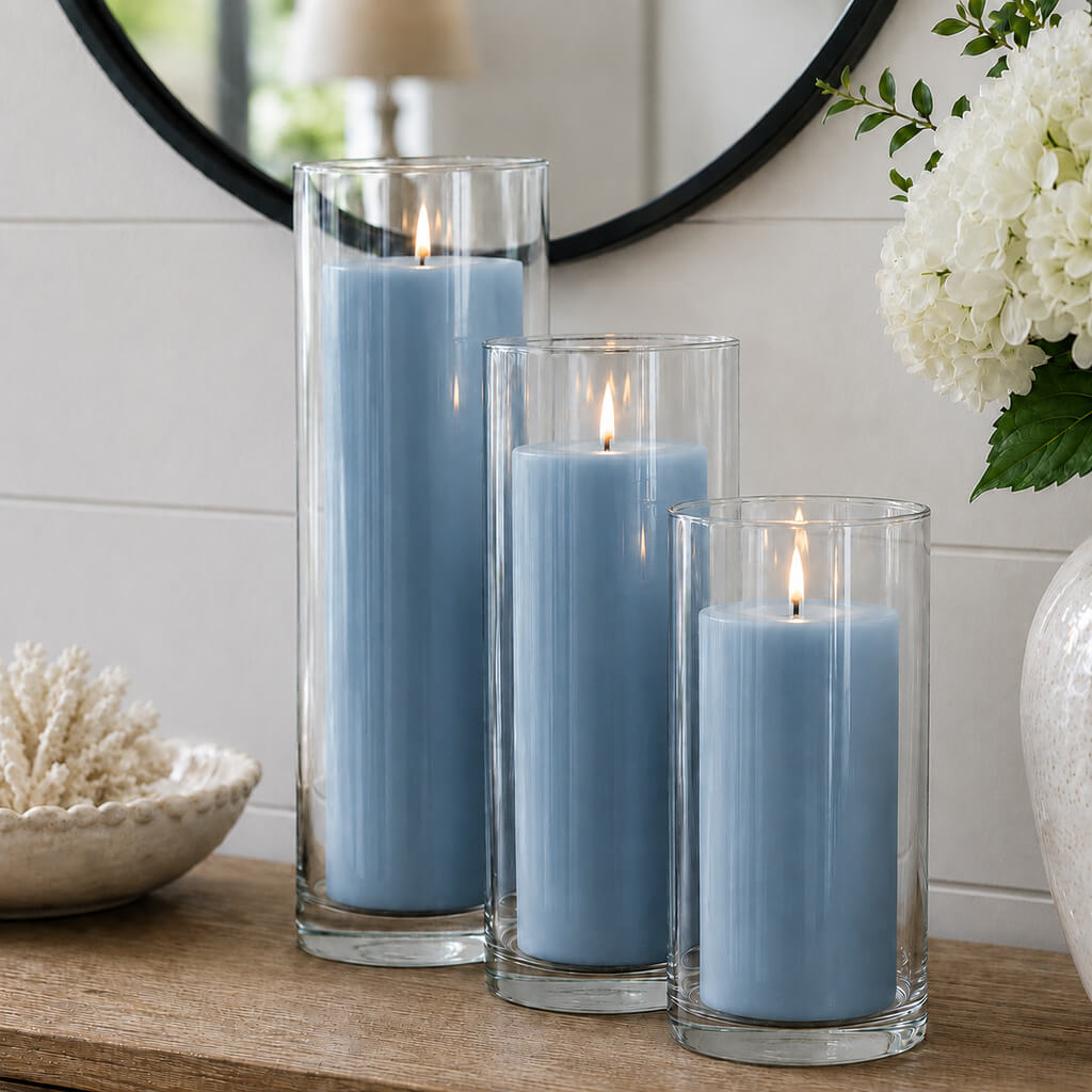 Glass Cylinder Vase Set, 3.25"x7.5" 12 Pack, Hand-Blown Glass for Floral Arrangements and Home Table Displays image 11
