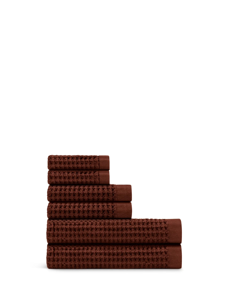 Bath Towel Set, Supima Waffle 6pc Bundle for Daily Bathroom Routines and Guest Baths, 14 Color Options image 11