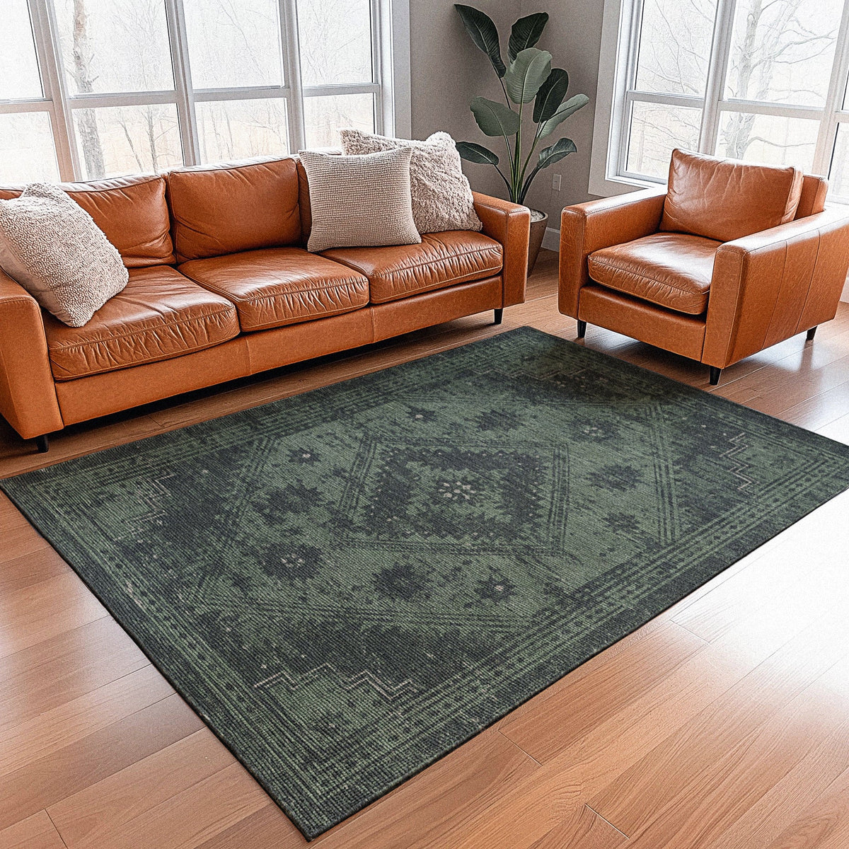 Area Rug, Montezuma Green for Living Rooms, Bedrooms and Entryways, 10 Size Options, Designed for Hallways, Dining Spaces and Home Decor image 11