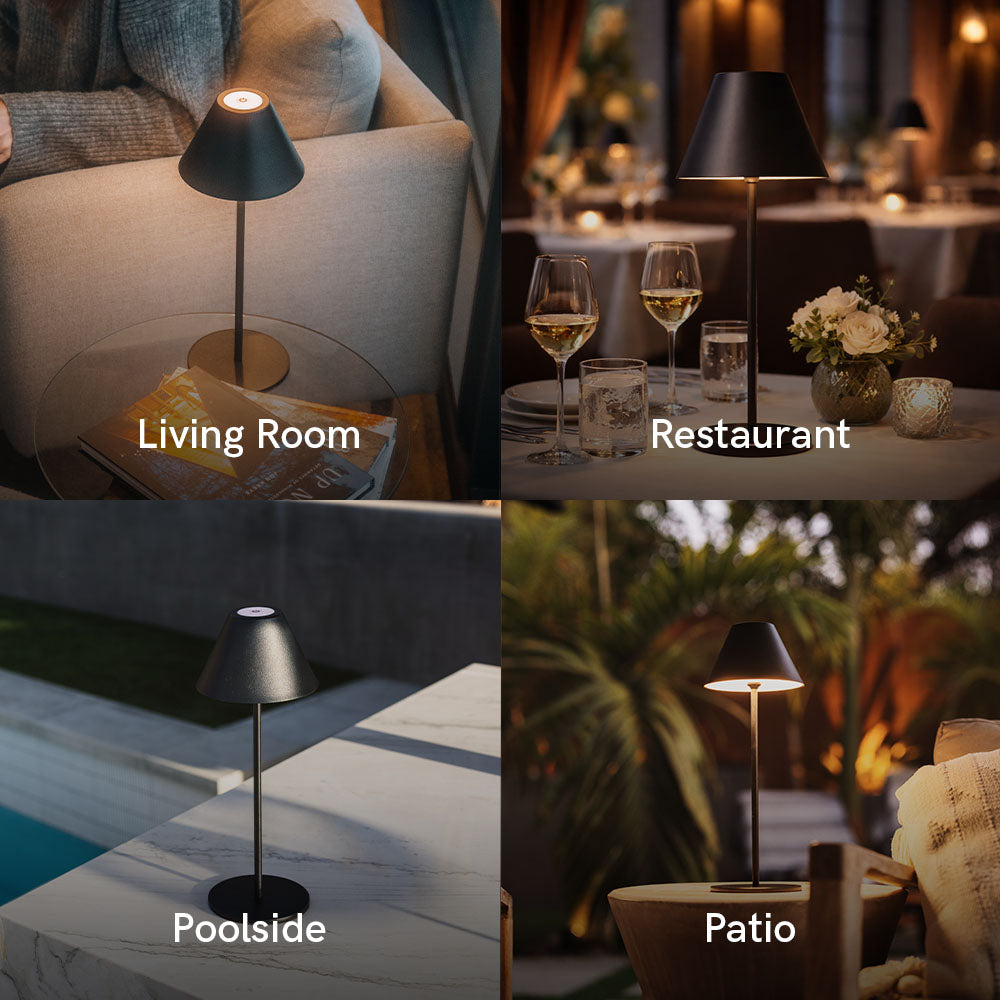 Portable Table Lamp, Rechargeable LED Black for Bedrooms, Living Rooms and Reading Corners, 3 Color Options image 11